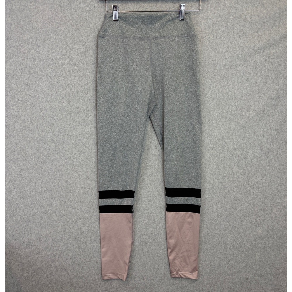 Splits59 Leggings Gray Black Pink Colorblock Stripe High Waist Womens Size S